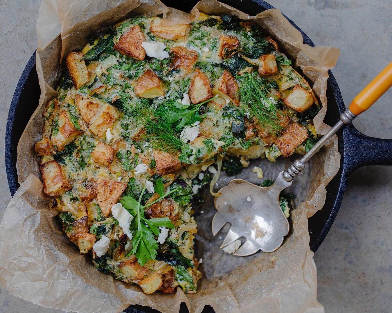 Low Carb Potato and Kale Frittata - Mitolo Family Farms